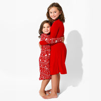 Polar Isle Red Bamboo Girls' Long Sleeve Dress