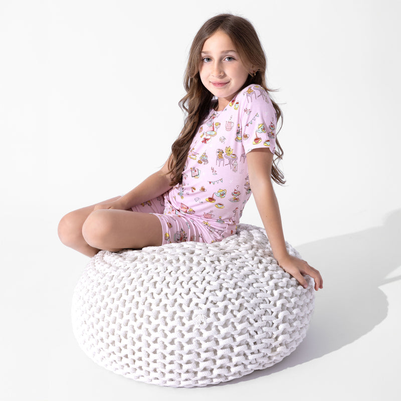 Tea Party Bamboo Kids Pajama Short Set