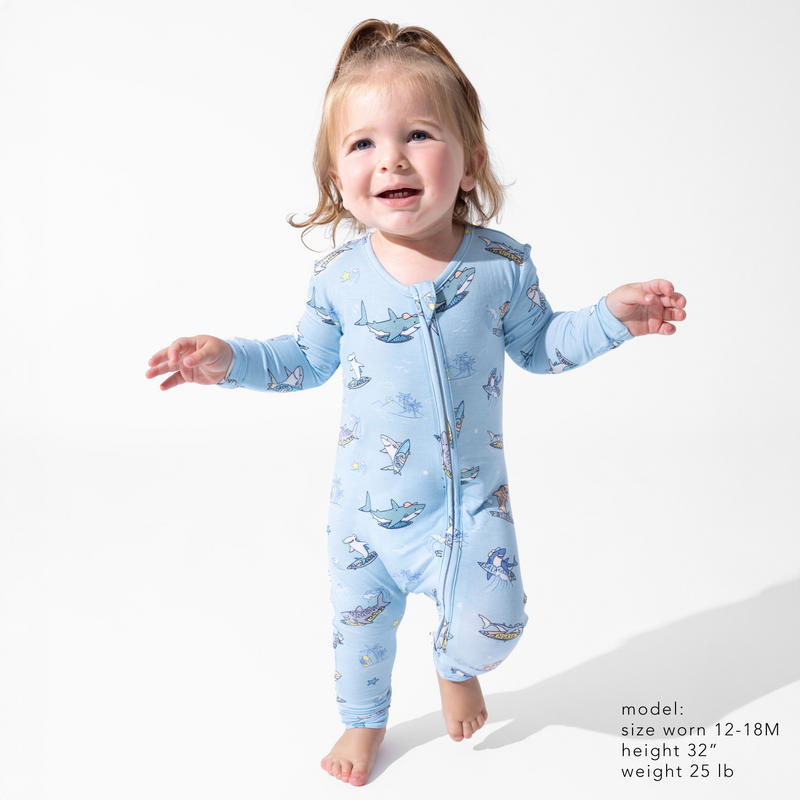 Shark School Bamboo Convertible Footie