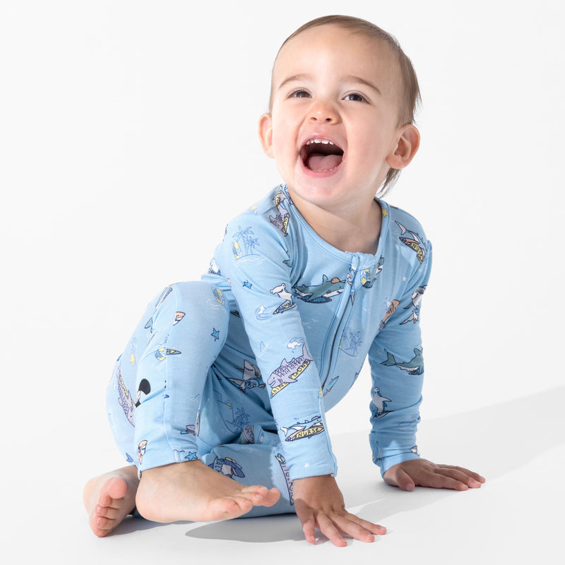 Shark School Bamboo Convertible Footie