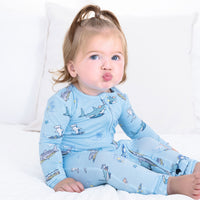 Shark School Bamboo Convertible Footie