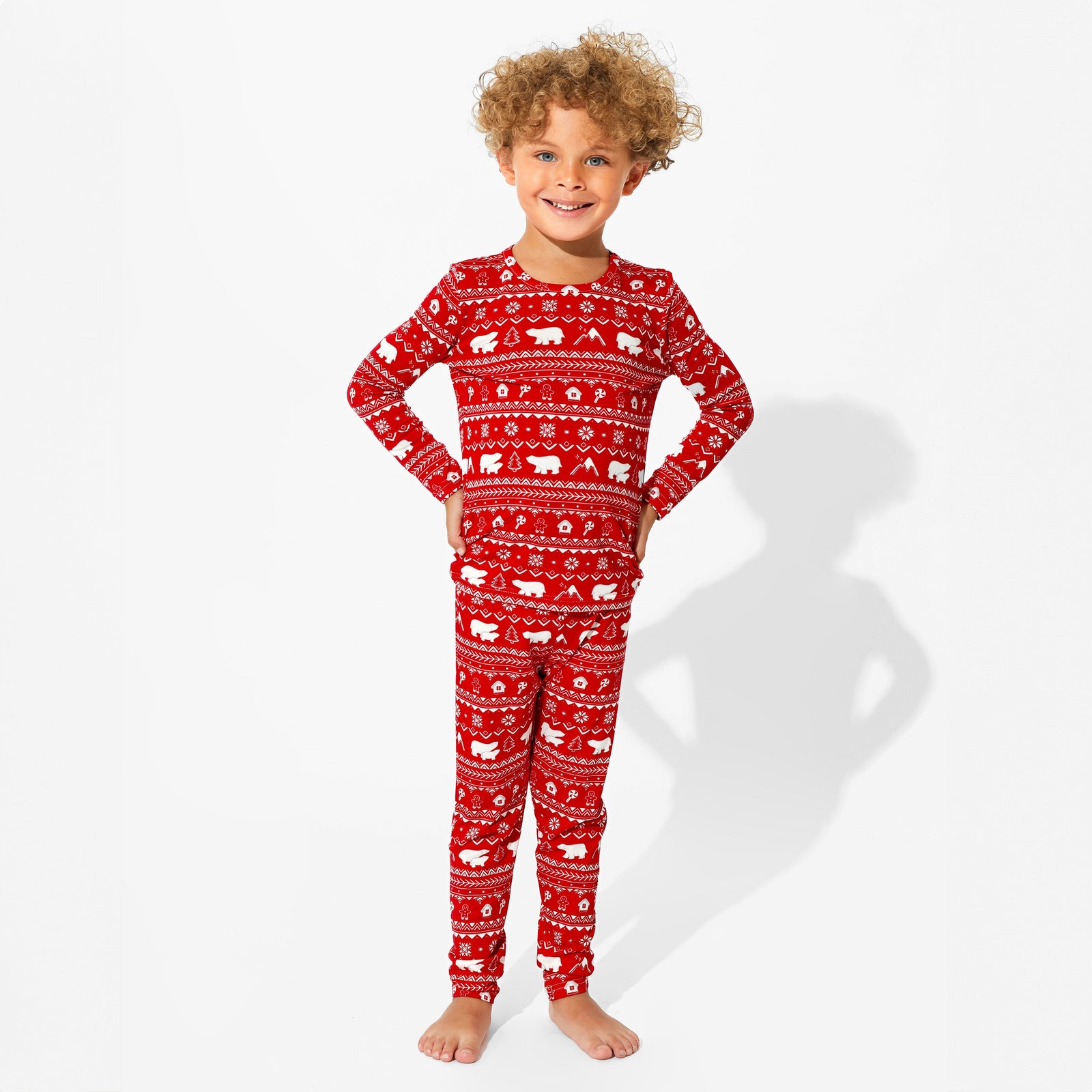 Polar Isle Red Bamboo Kids Pajamas