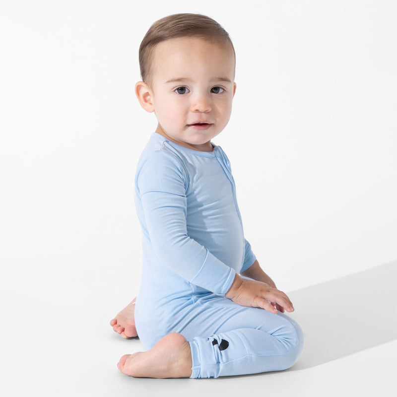 Sky Blue Bamboo Convertible Footie