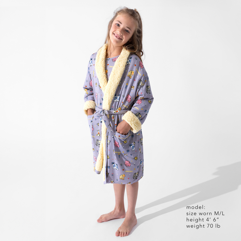 Minecraft Pixel Pals Bamboo Kids Sherpa Robe
