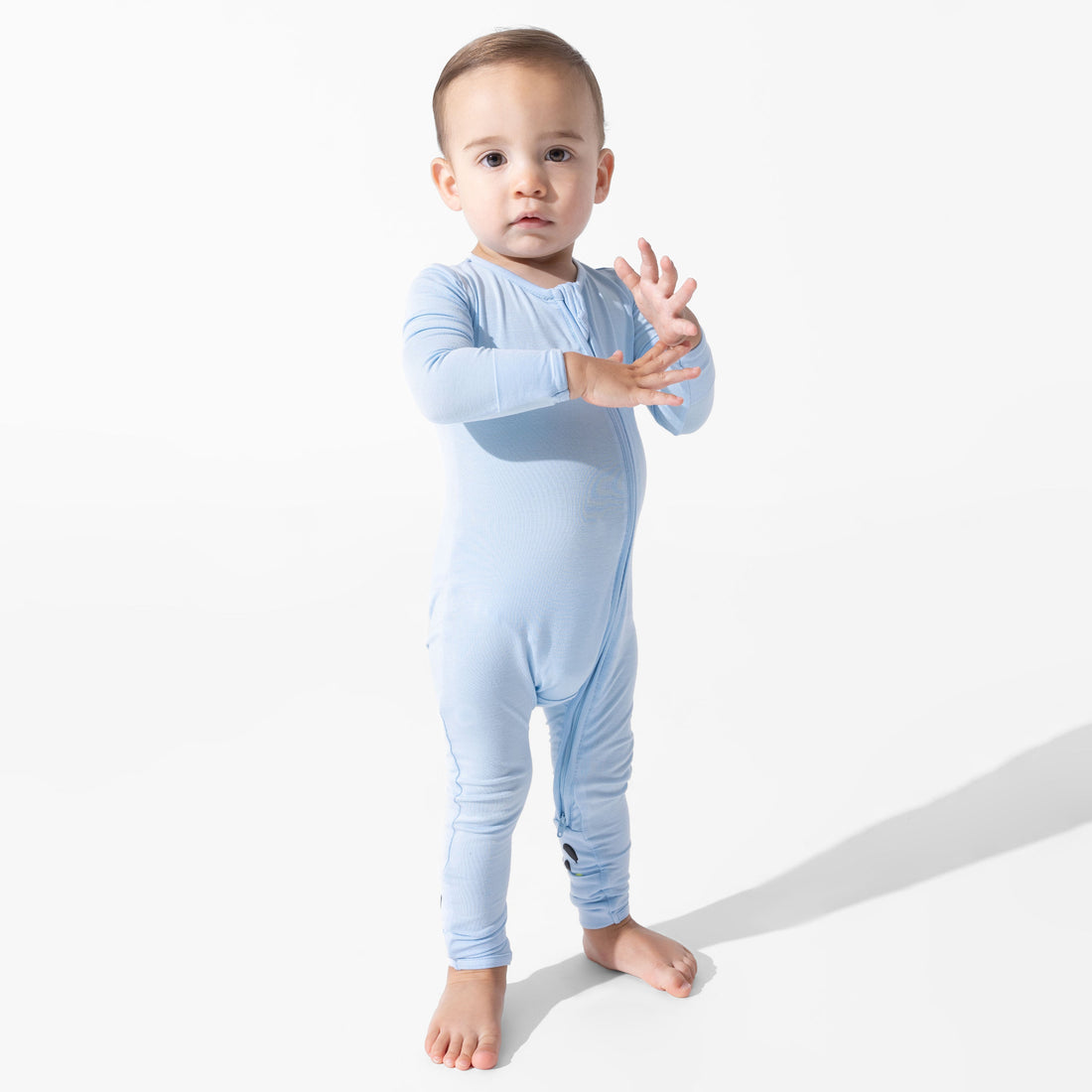 Sky Blue Bamboo Convertible Footie