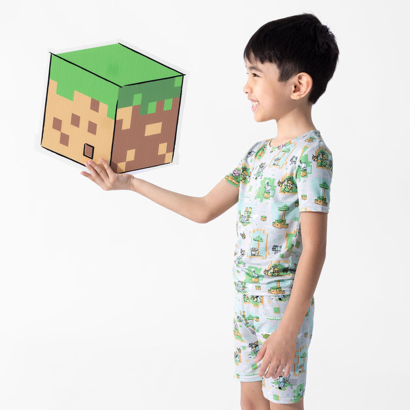 Minecraft Overworld Dreams Bamboo Kids Pajama Short Set