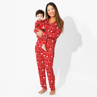 Polar Isle Red Bamboo Convertible Footie