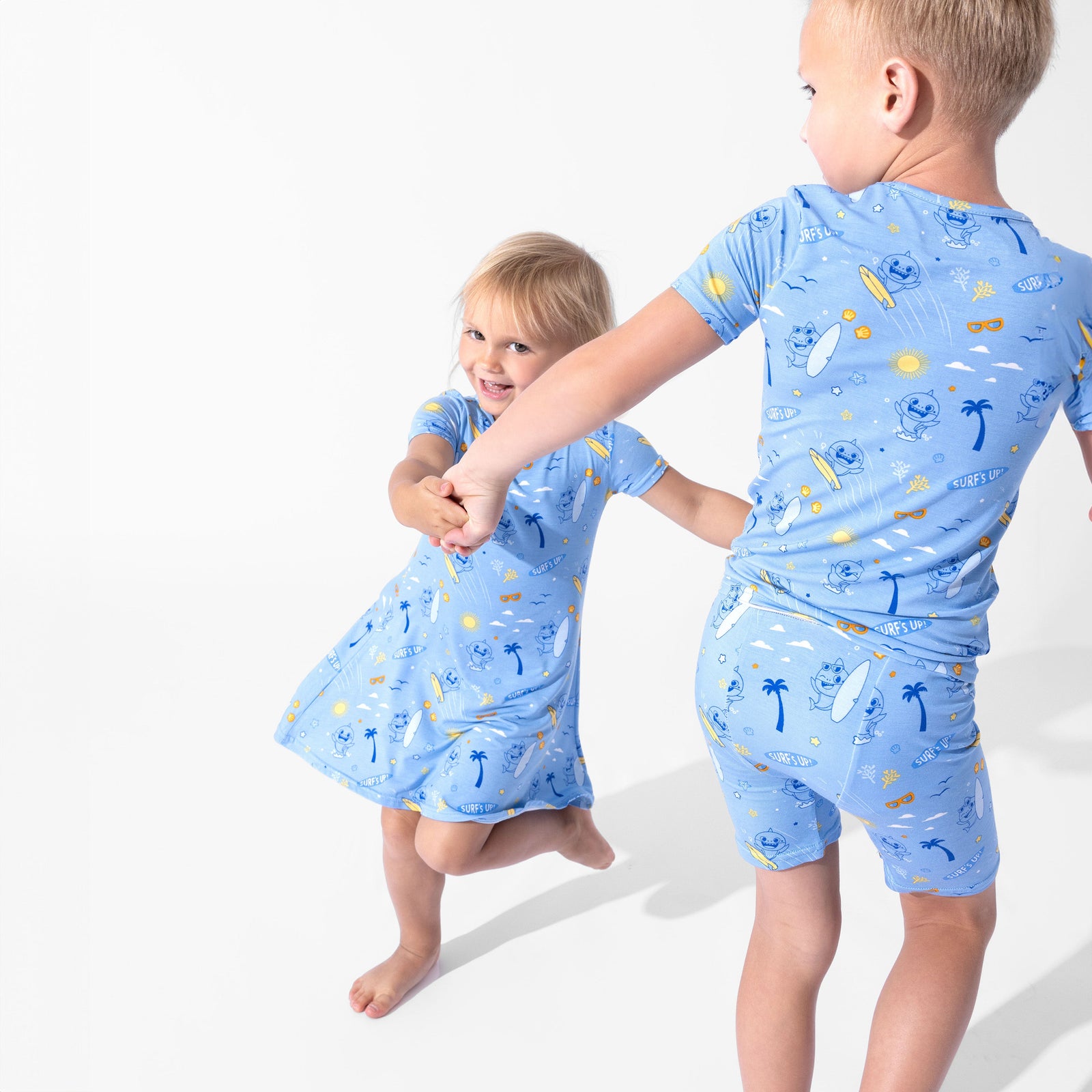 Baby Shark Surf Bamboo Kids Pajama Short Set