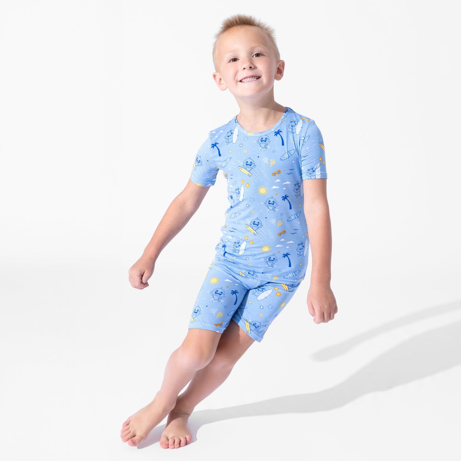 Baby Shark Surf Bamboo Kids Pajama Short Set