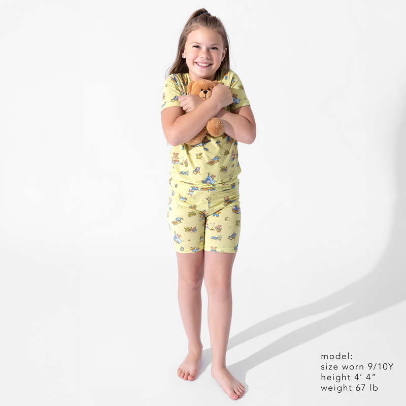 Teddy Bear Picnic Bamboo Kids Pajama Short Set