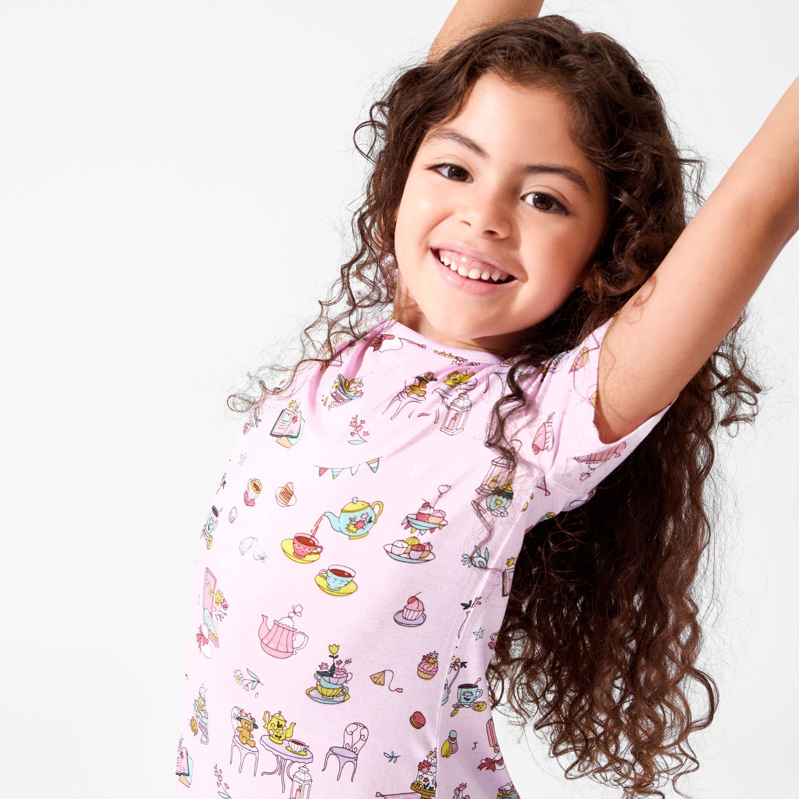 Tea Party Bamboo Girls' Short Sleeve Dress