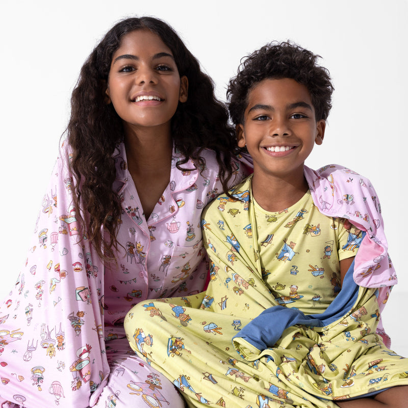 Teddy Bear Picnic Bamboo Kids Pajama Short Set