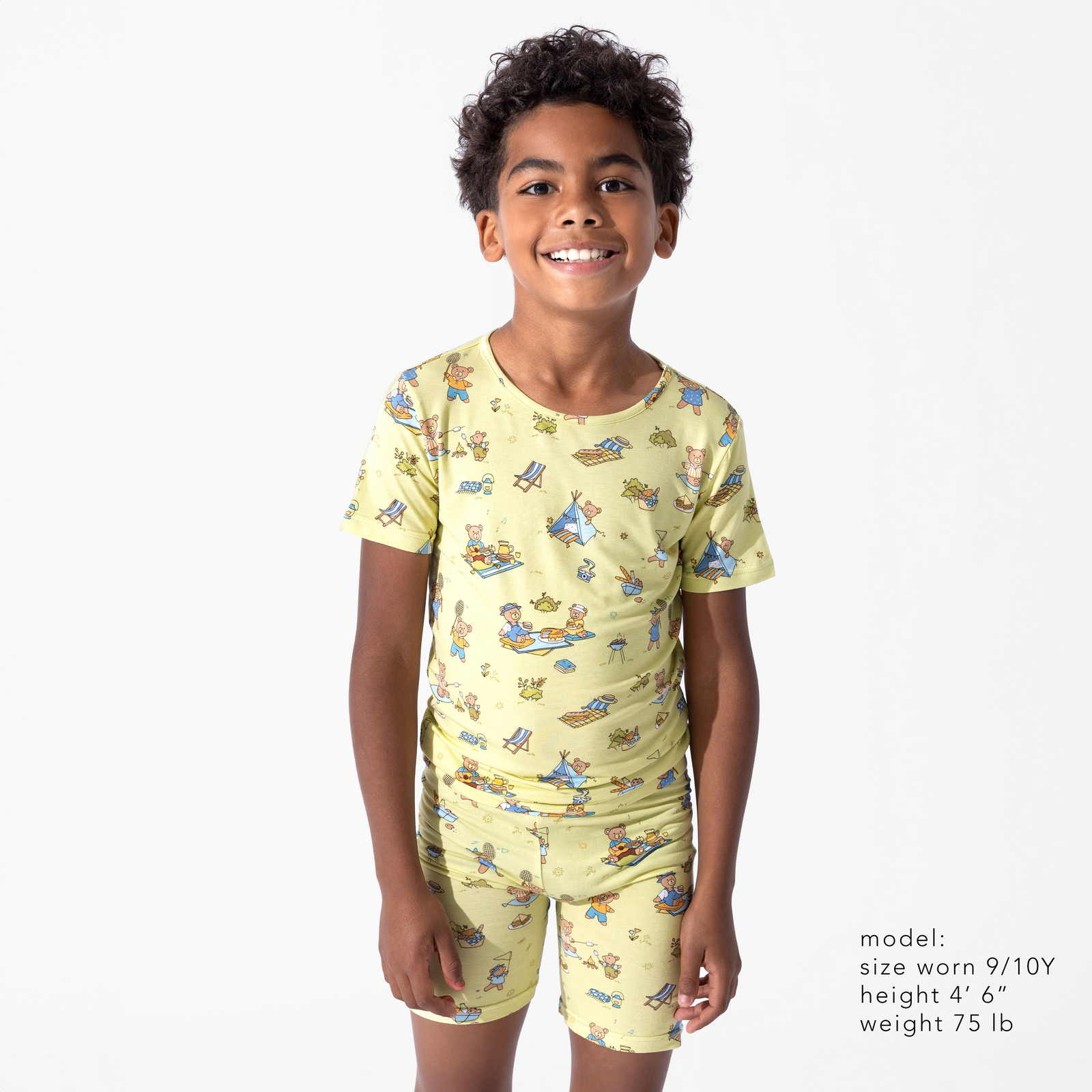 Teddy Bear Picnic Bamboo Kids Pajama Short Set