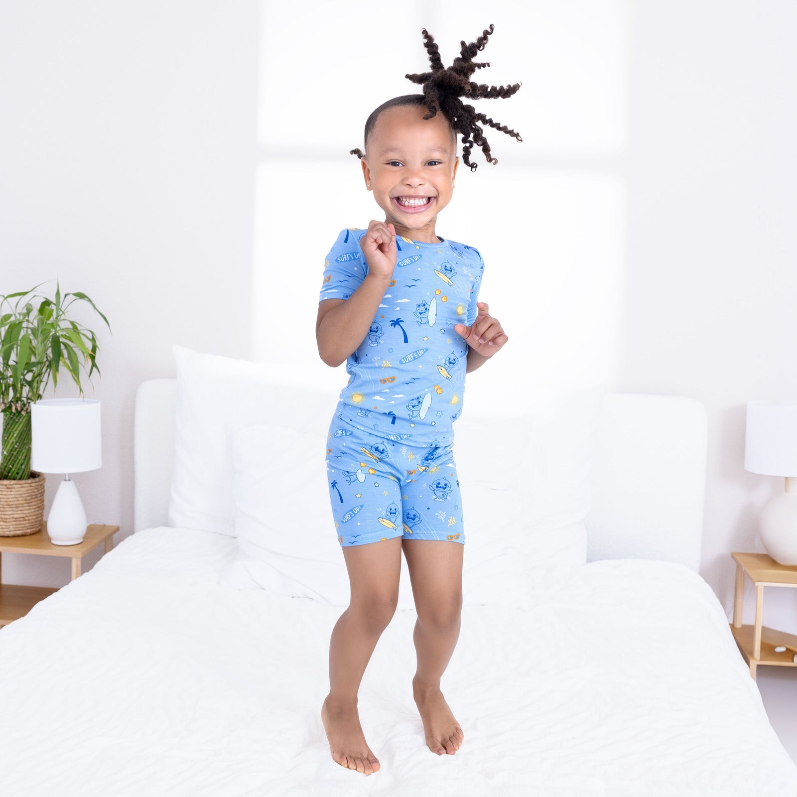 Baby Shark Surf Bamboo Kids Pajama Short Set