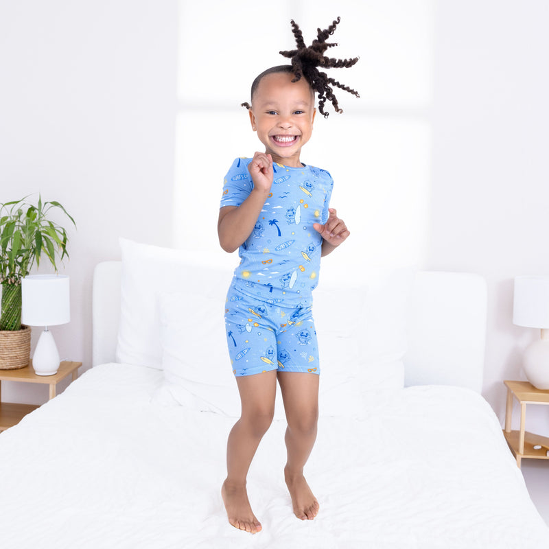 Baby Shark Surf Bamboo Kids Pajama Short Set
