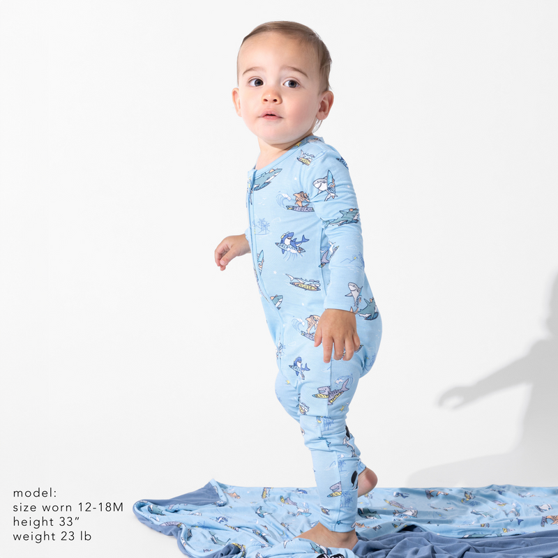 Shark School Bamboo Convertible Footie